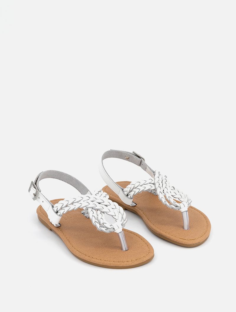 White braided 2025 flip flops